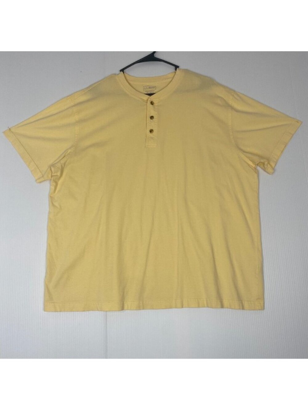 L.L. Bean Polo Shirt Mens Size XLarge Yellow 100% Cotton Short Sleeve Buttons
